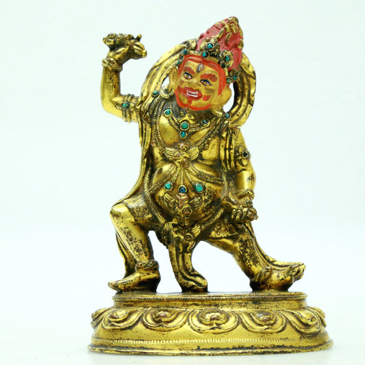 A Superb Gilt-Bronze Turquoise-Inlaid Figure Of Vajrapani