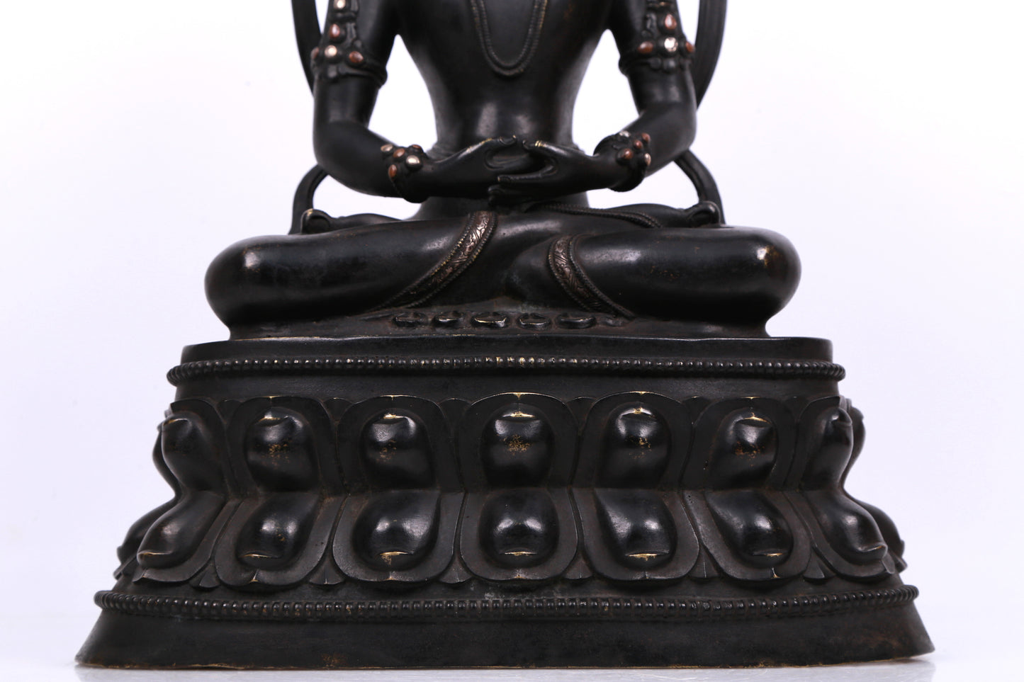 A Precious Bronze Silver-Inlaid Figure Of Amitayus