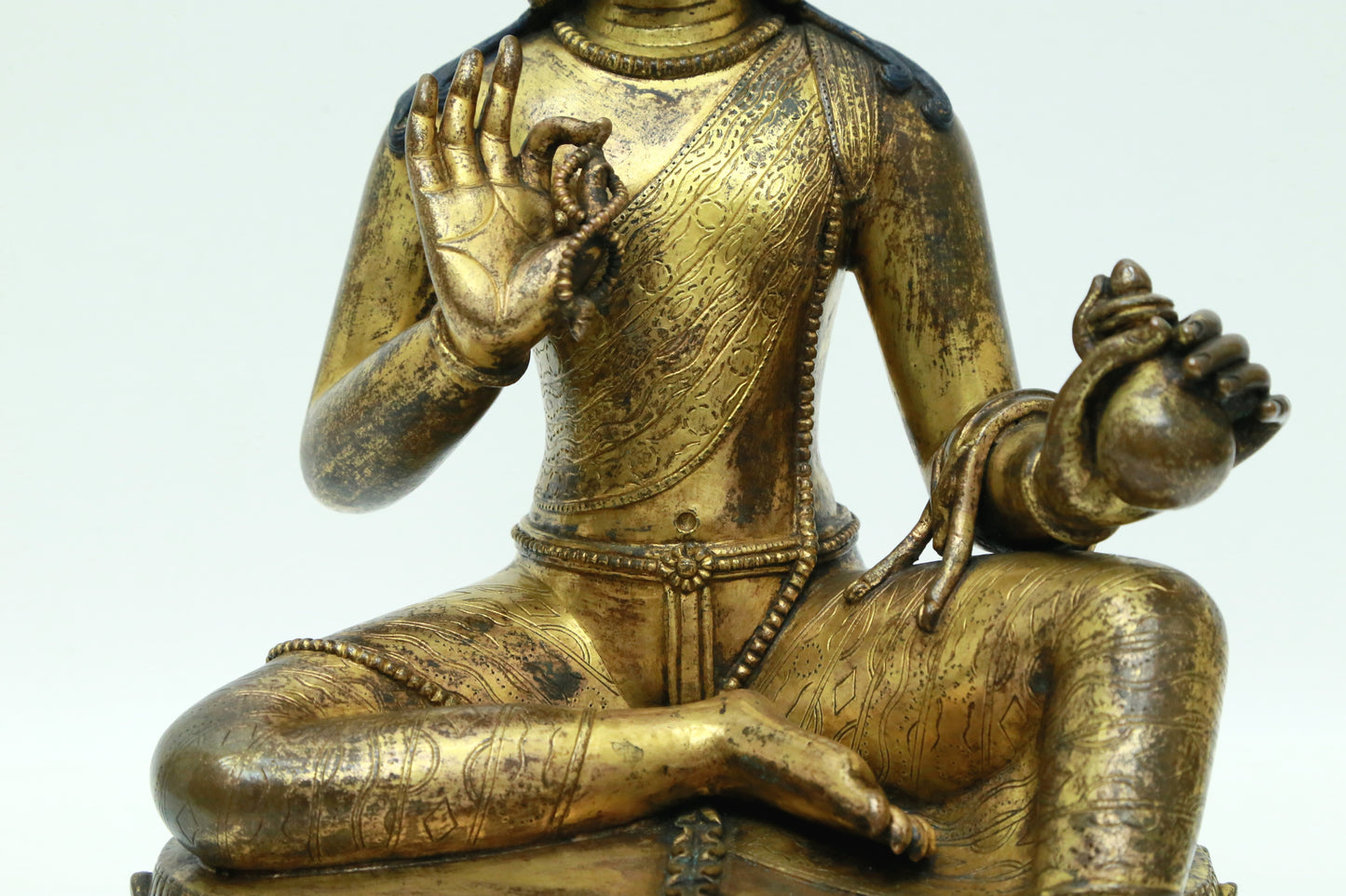 An Archaic Gilt-Bronze Figure Of Bodhisattva With Inscriptions