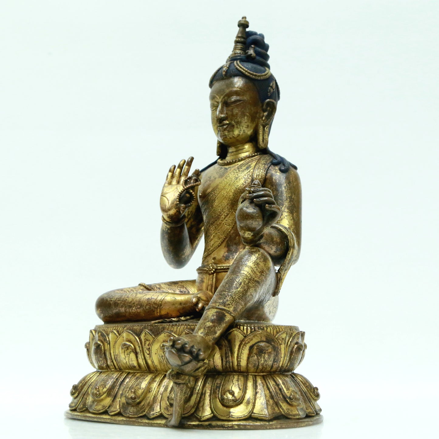 An Archaic Gilt-Bronze Figure Of Bodhisattva With Inscriptions