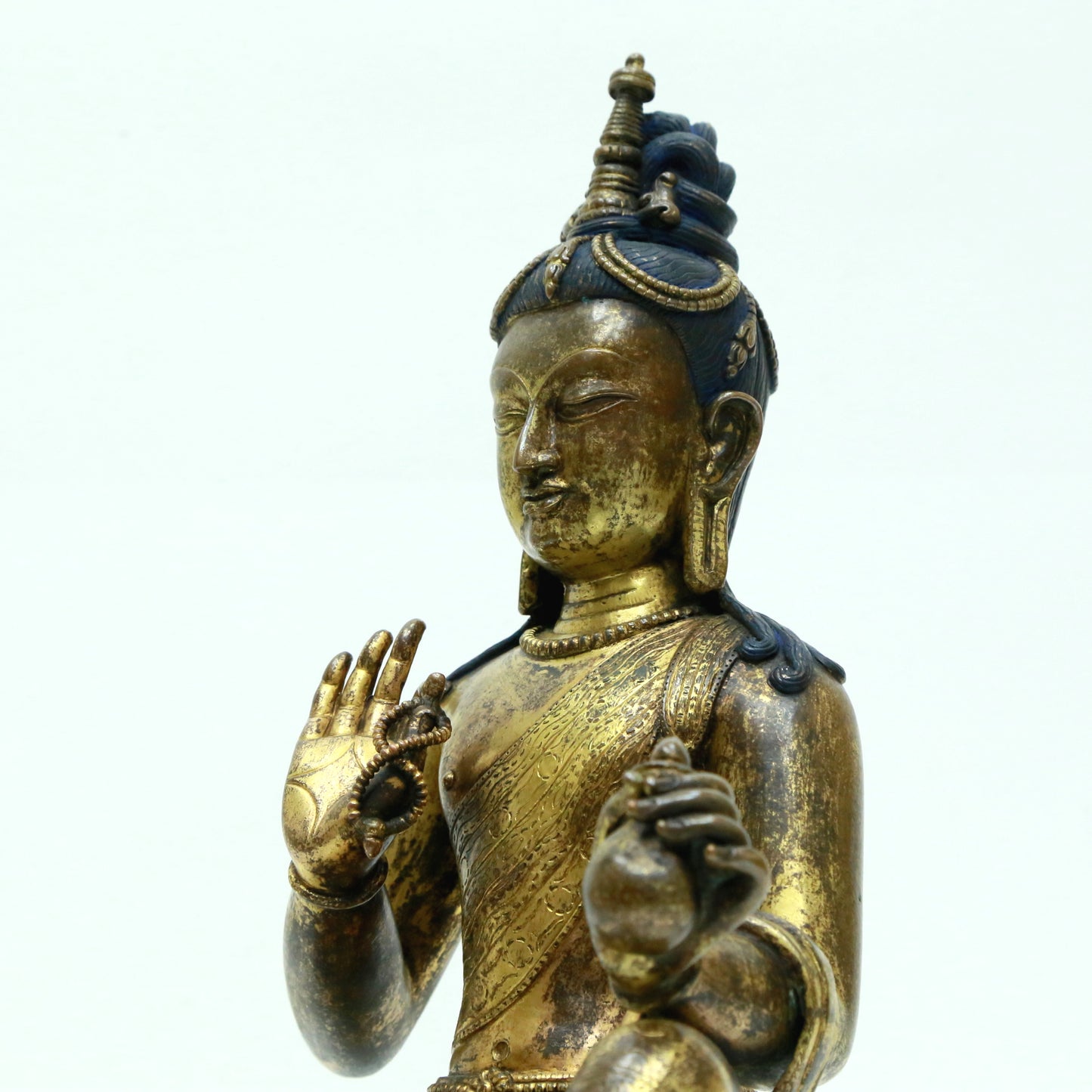 An Archaic Gilt-Bronze Figure Of Bodhisattva With Inscriptions