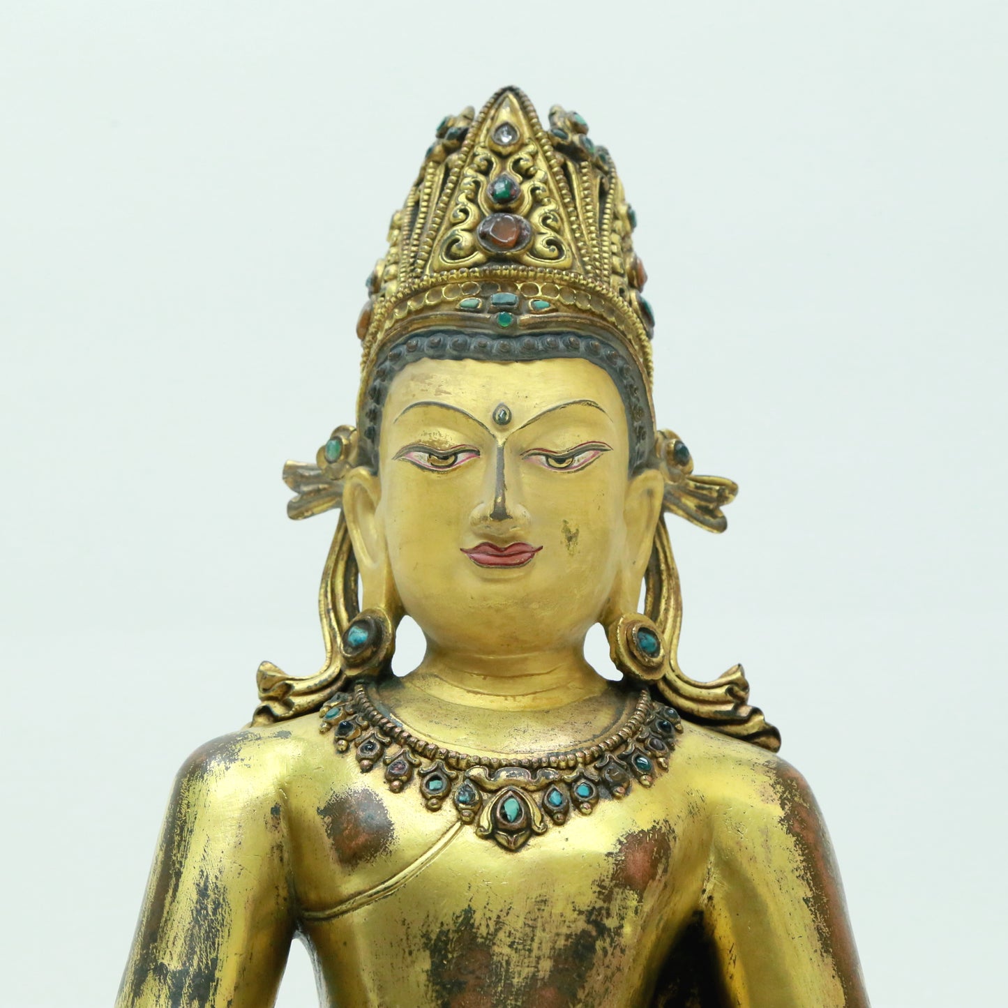 A Precious Gilt-Bronze Figure Of Longevity Buddha