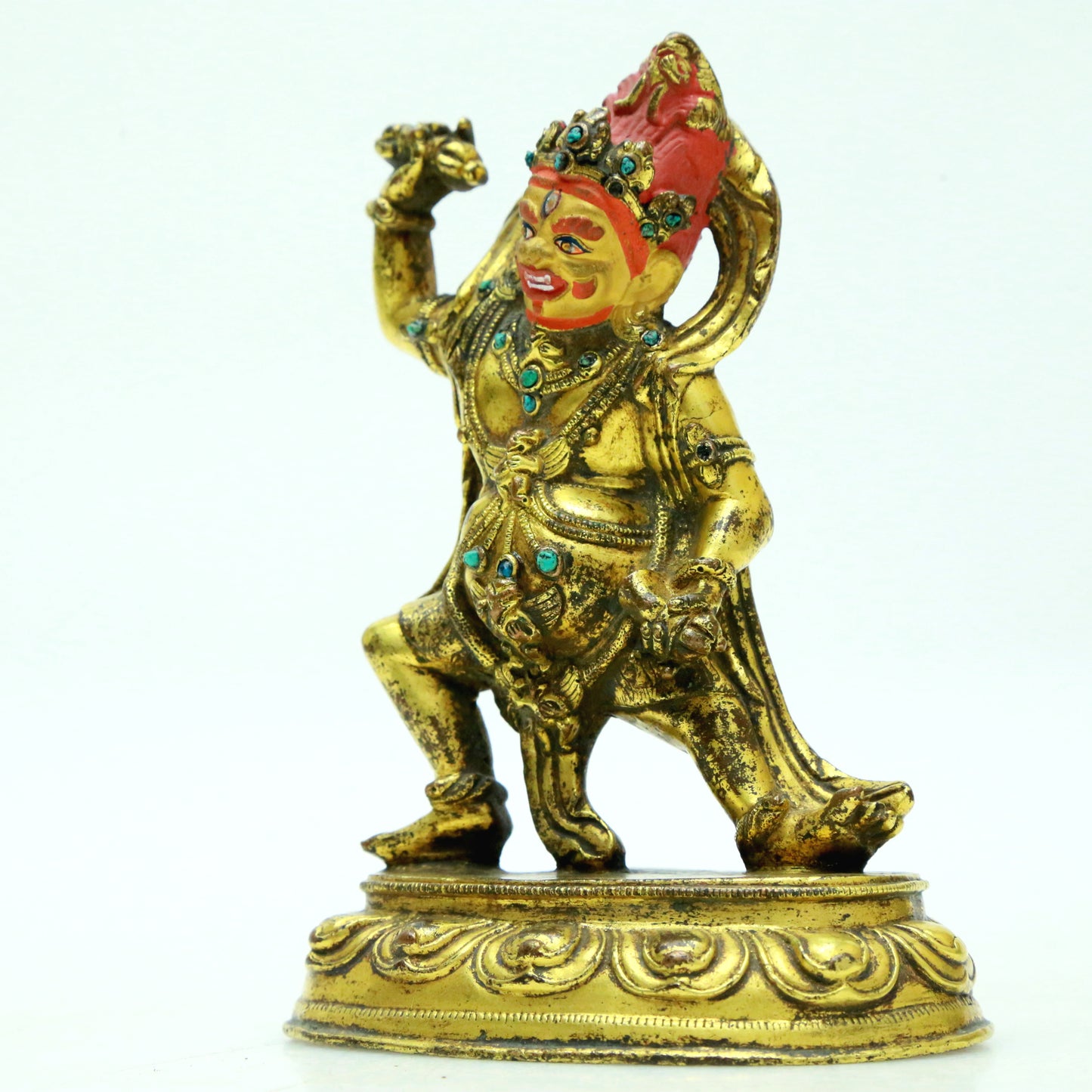 A Superb Gilt-Bronze Turquoise-Inlaid Figure Of Vajrapani
