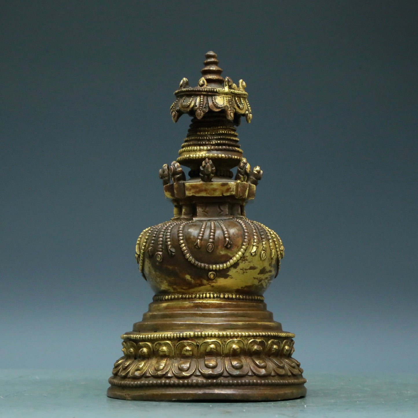 A Magnificent Gilt-Bronze Stupa