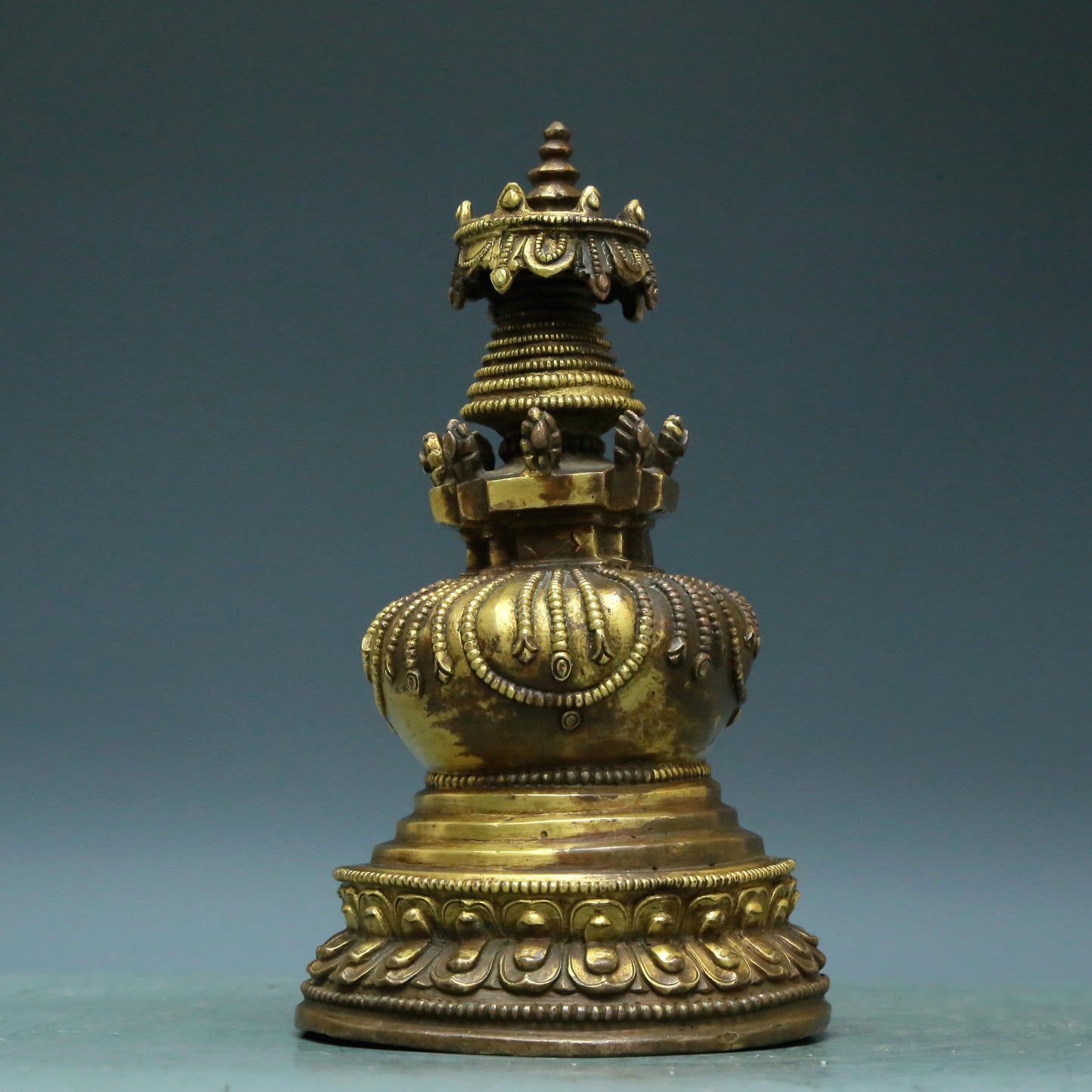 A Magnificent Gilt-Bronze Stupa