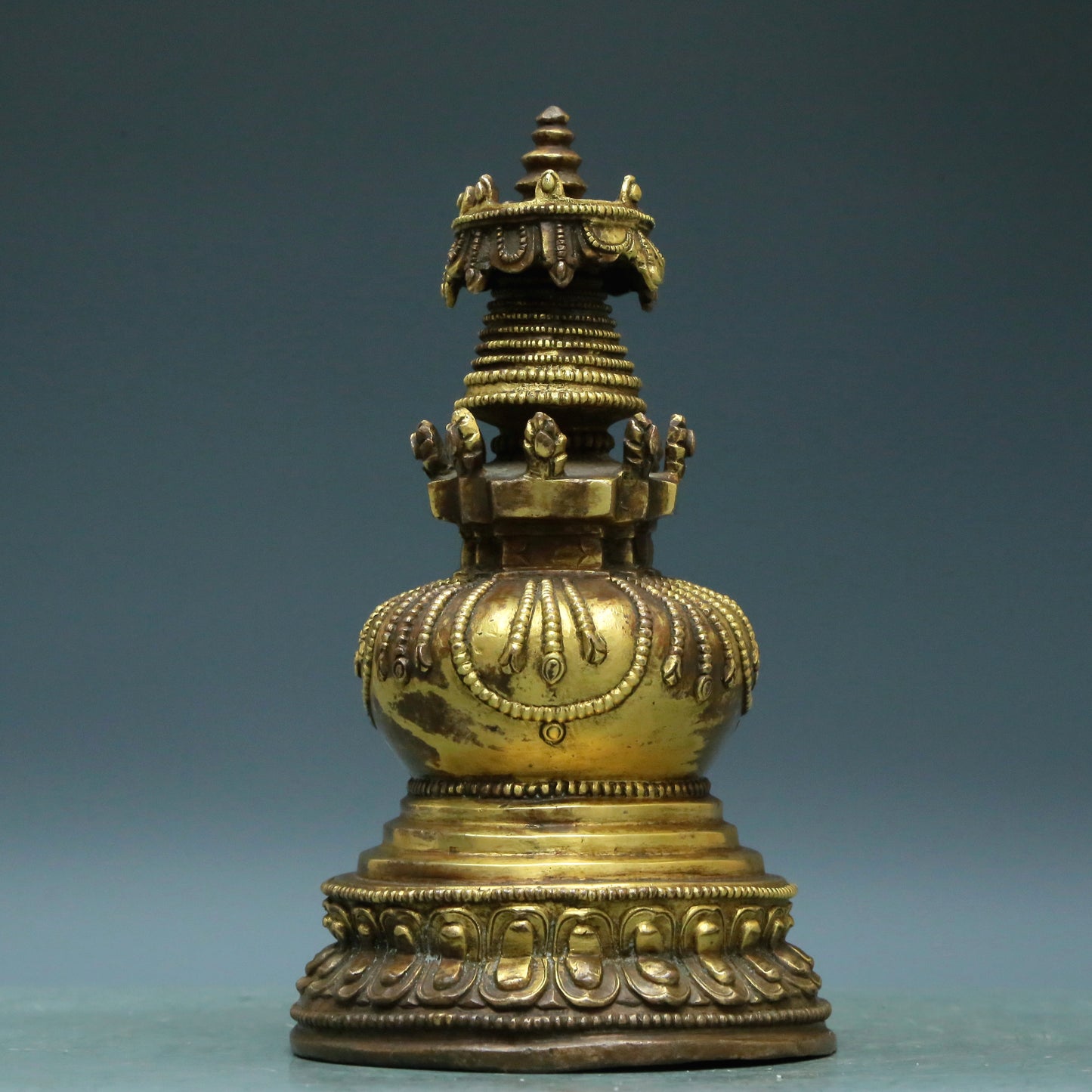 A Magnificent Gilt-Bronze Stupa