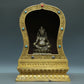 A Wonderful Alloy Copper Silver-Inlaid Figure Of Kubera And A Gilt-Bronze 'Weapons Of The Eight Immortals' Buddhist Shrine With Inscriptions