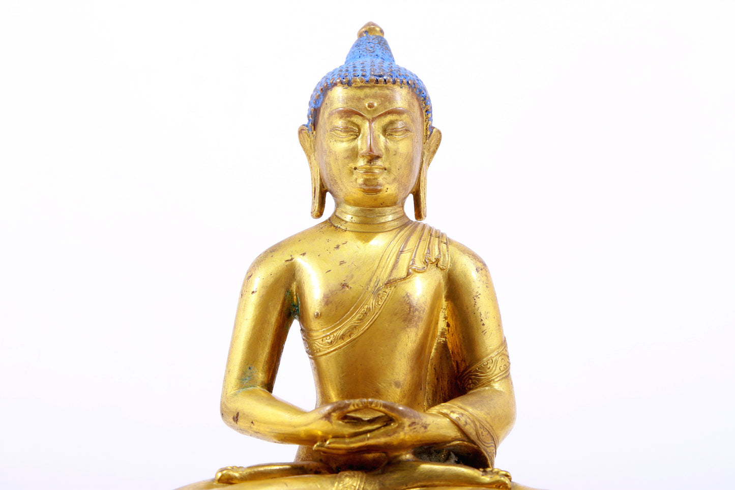 A Magnificent Set Of Three Gilt-Bronze Figures Of Buddha