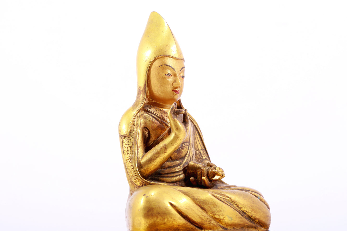 A Magnificent Gilt-Bronze Figure Of Tsongkapa