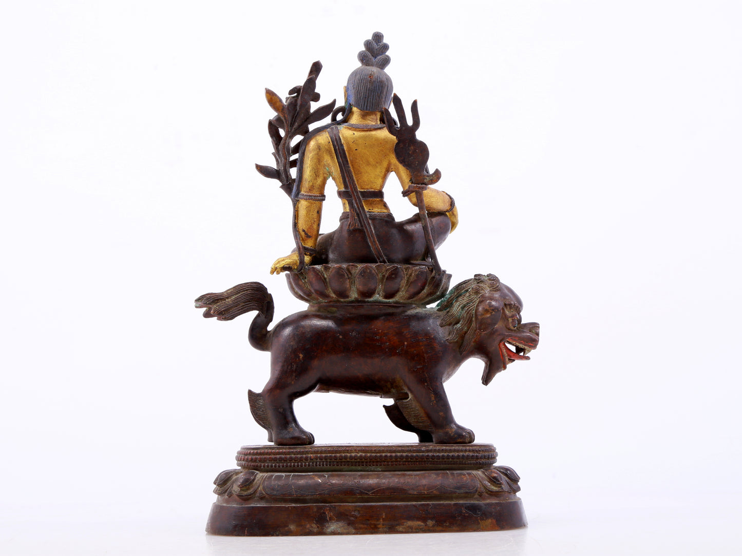 A Splendid Gilt-Bronze Figure Of Bodhisattva Seated On A Lion