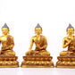 A Magnificent Set Of Three Gilt-Bronze Figures Of Buddha Shakyamuni