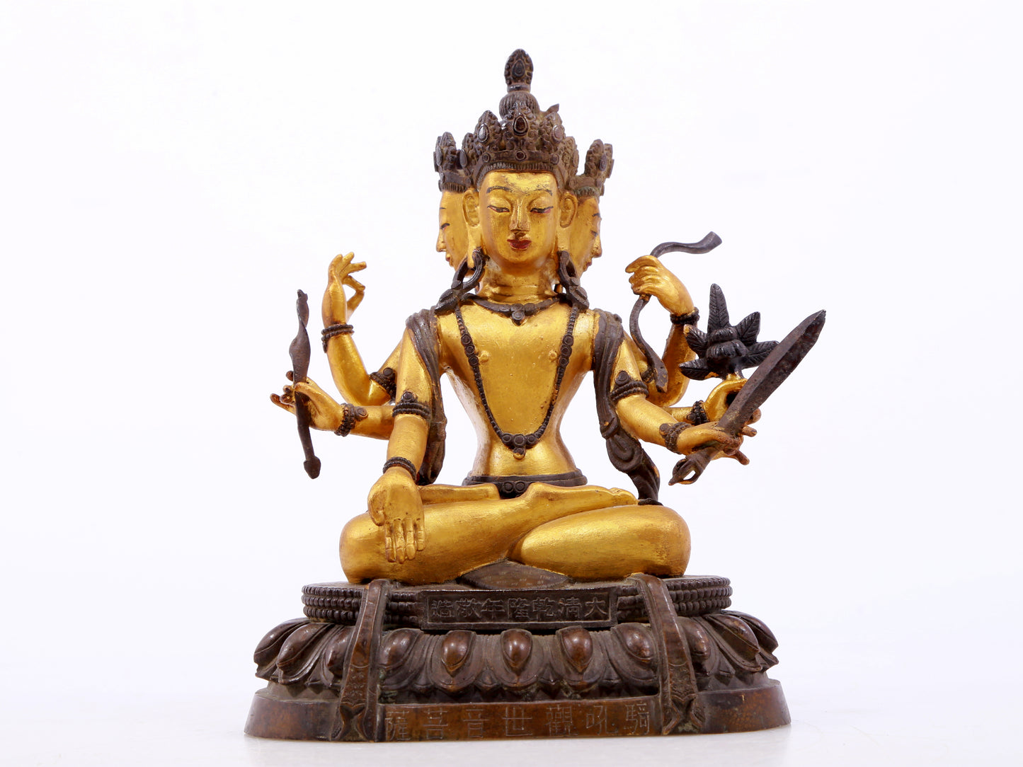 A gilt bronze statue of the God of Wealth