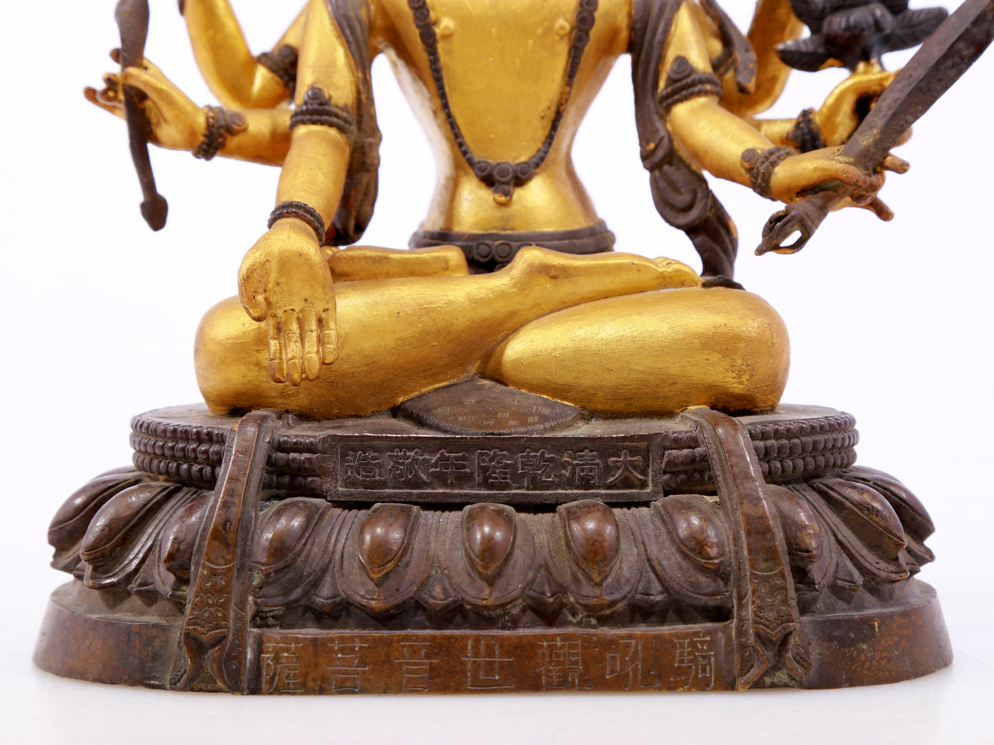 A gilt bronze statue of the God of Wealth