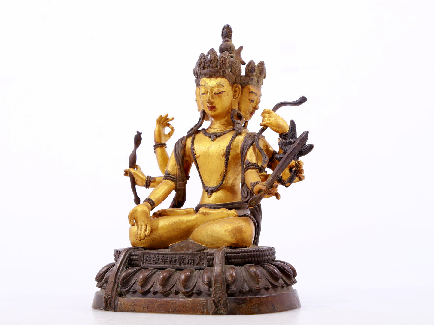 A gilt bronze statue of the God of Wealth