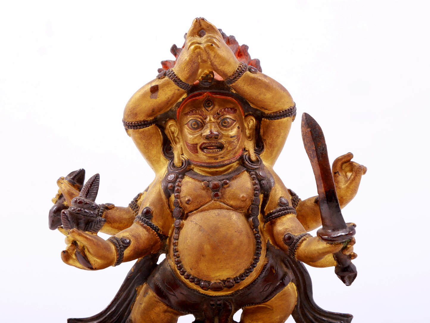 A gilt bronze Vajra statue