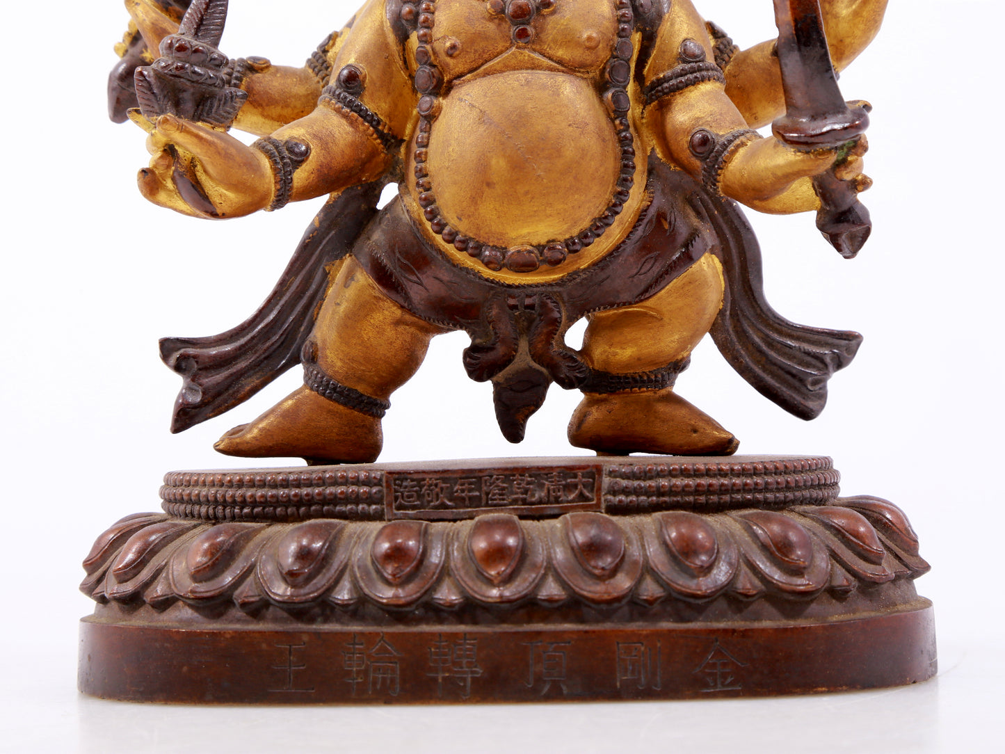 A gilt bronze Vajra statue