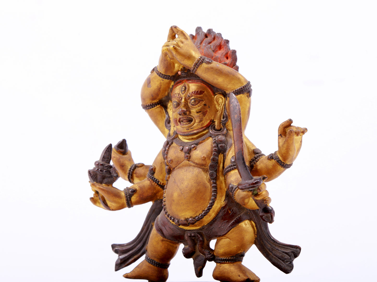 A gilt bronze Vajra statue