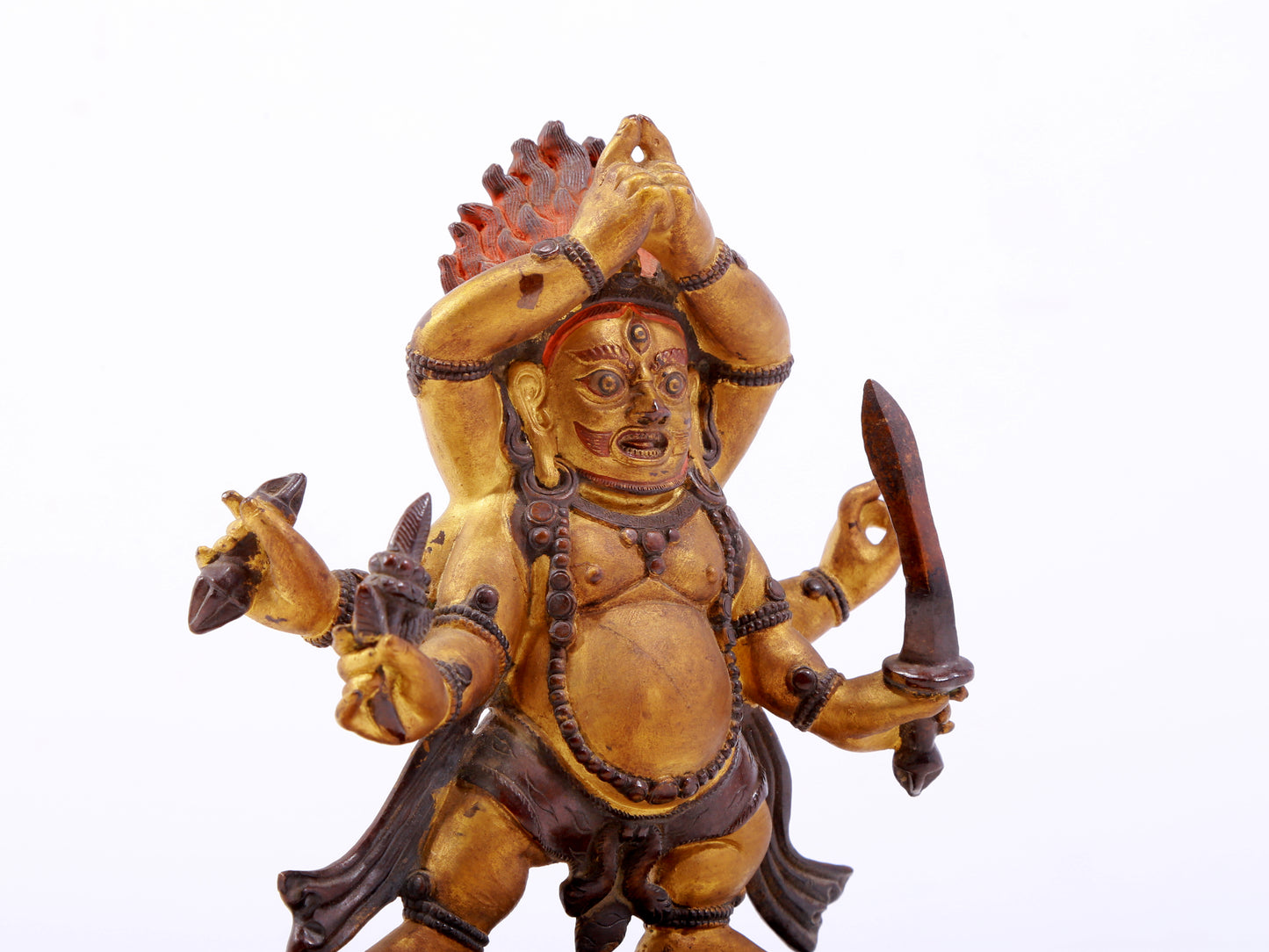 A gilt bronze Vajra statue