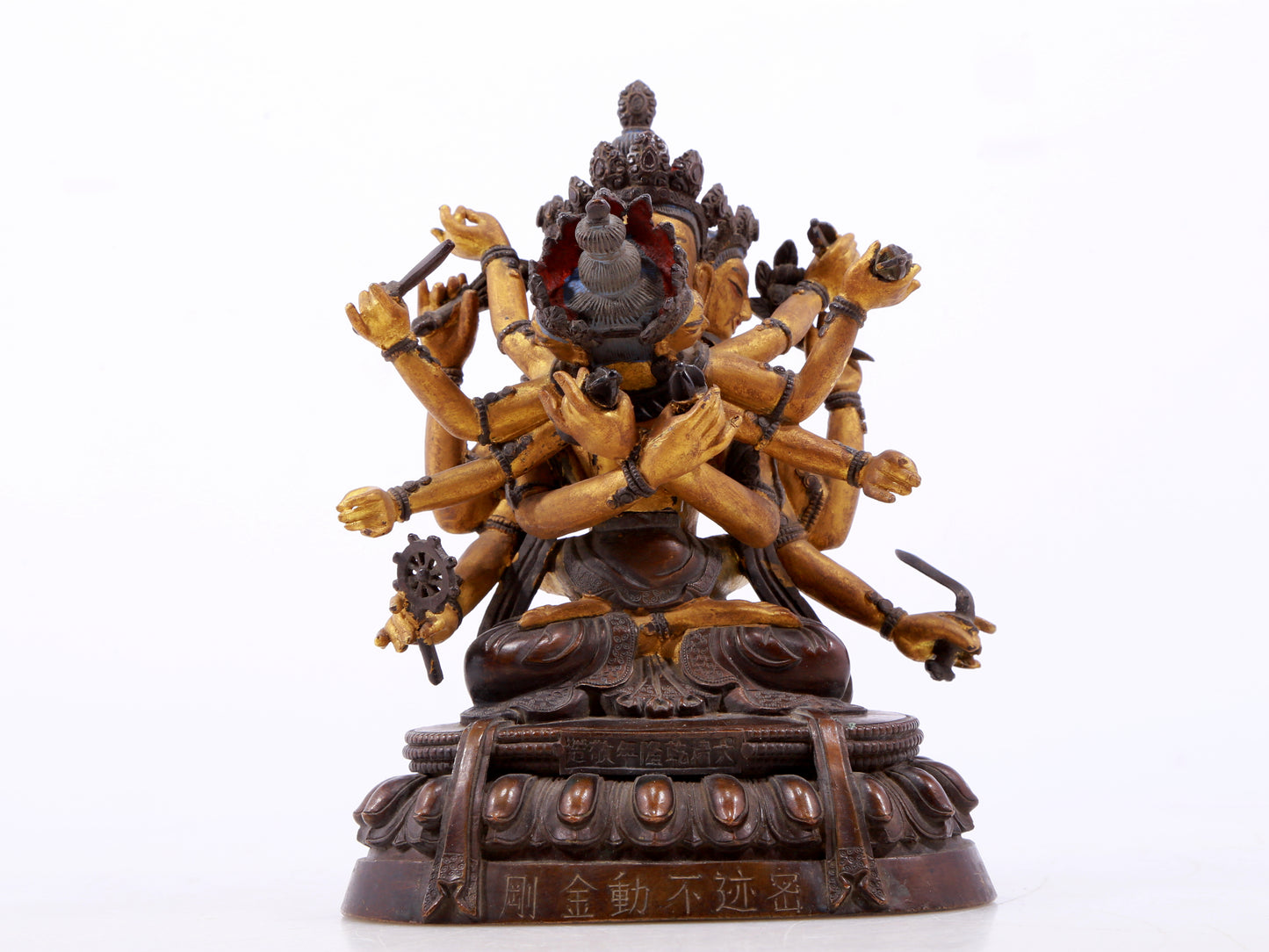 A gilt bronze Vajra statue