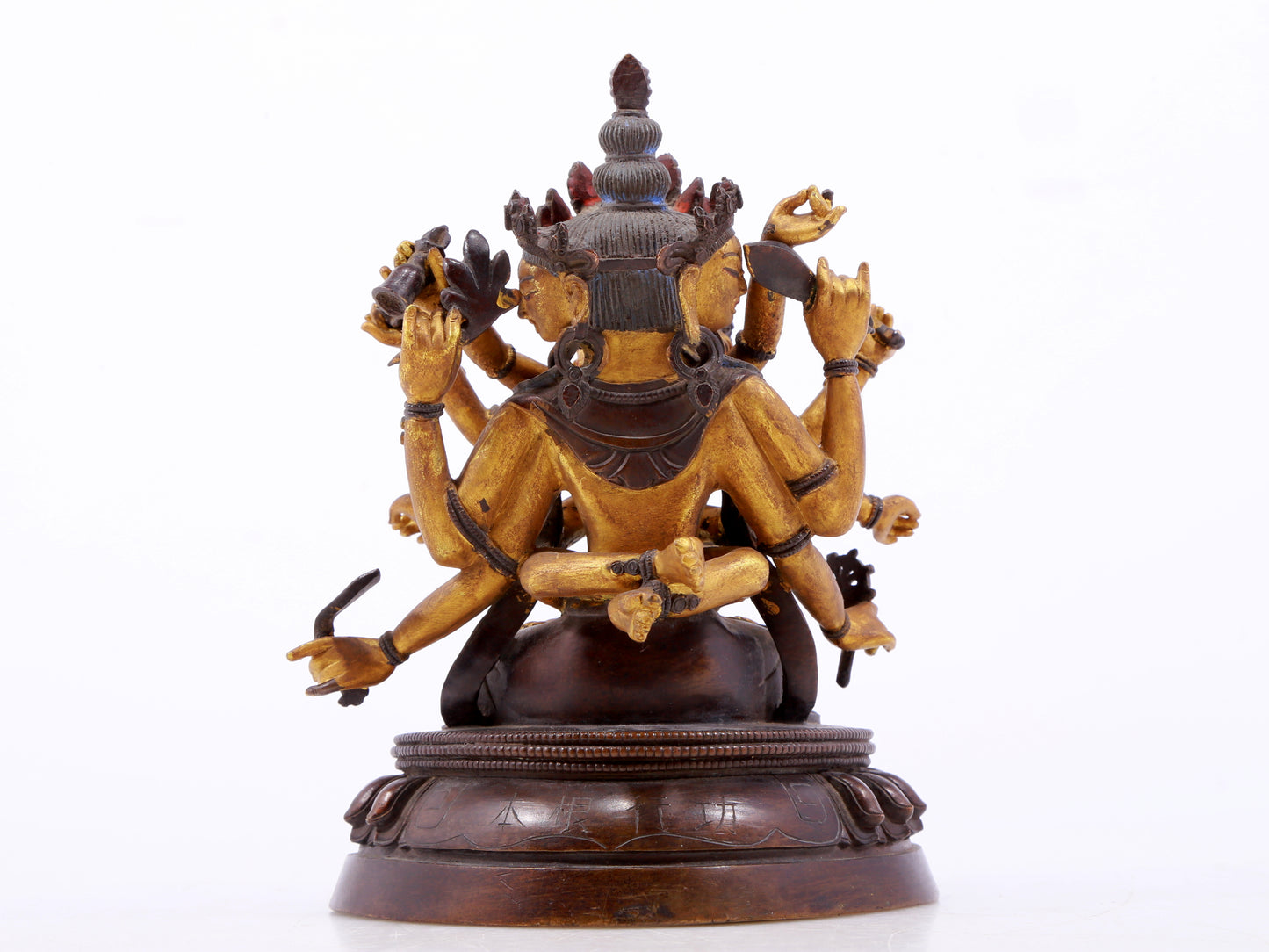 A gilt bronze Vajra statue