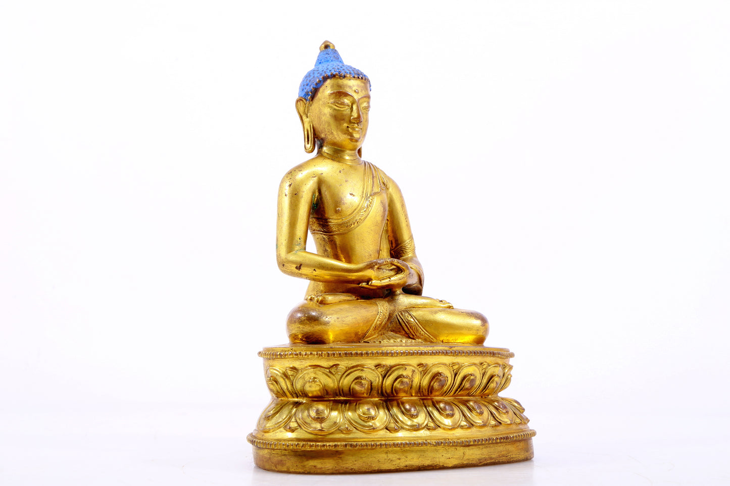 A Magnificent Set Of Three Gilt-Bronze Figures Of Buddha