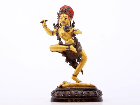 A gilt bronze Vajra statue