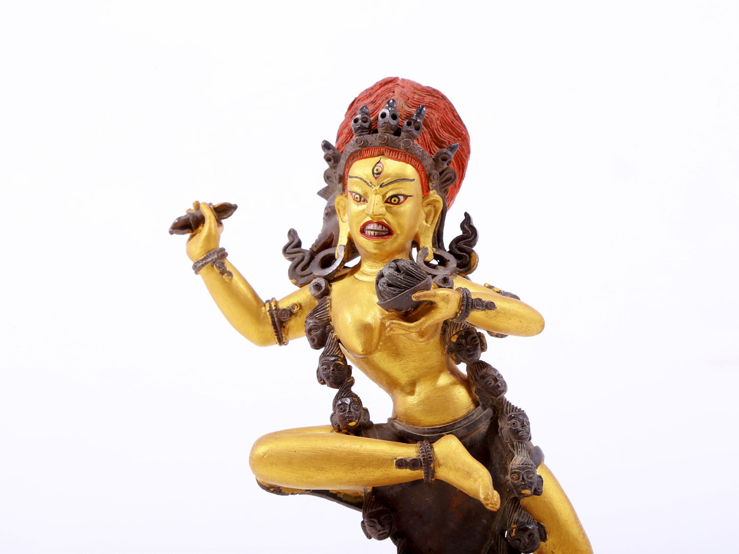 A gilt bronze Vajra statue