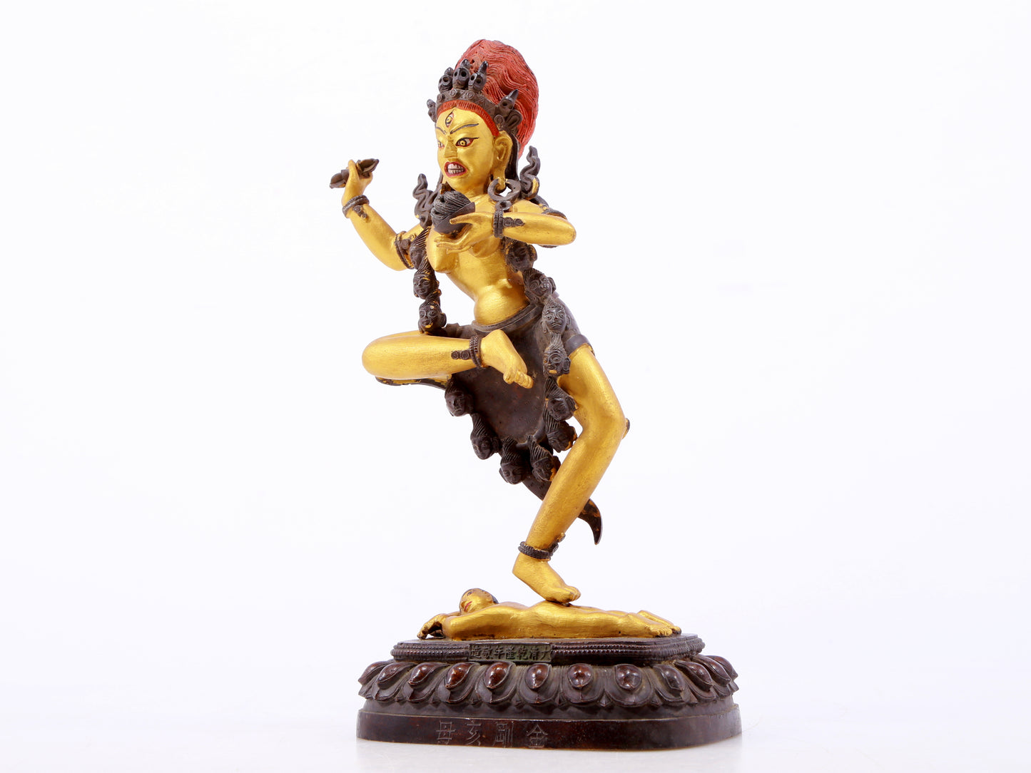 A gilt bronze Vajra statue