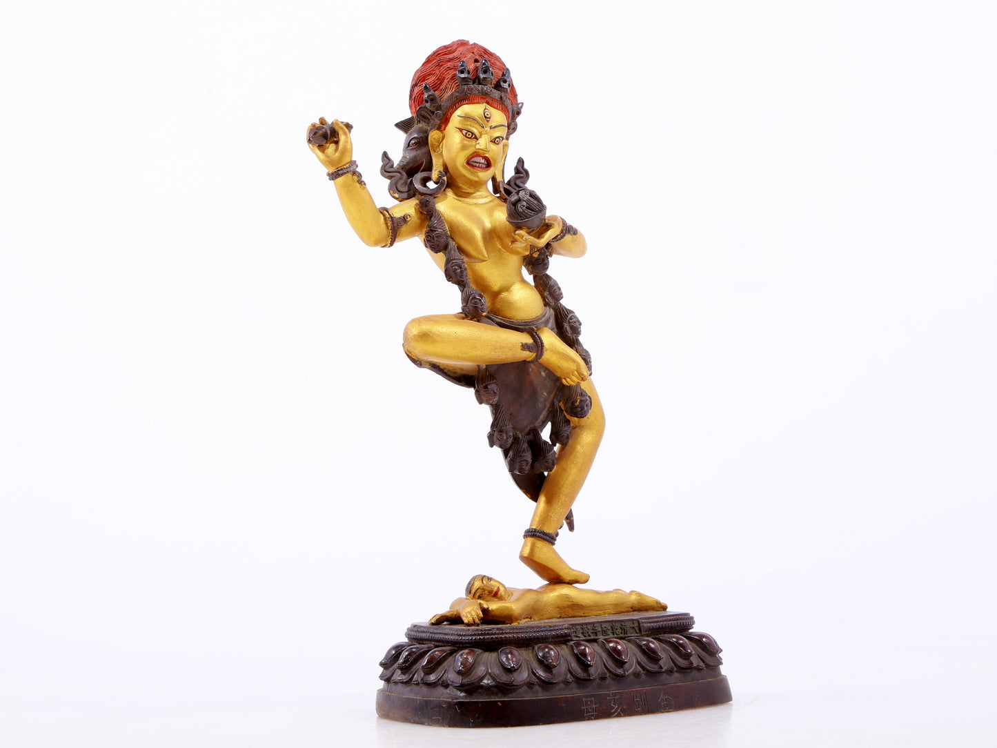 A gilt bronze Vajra statue