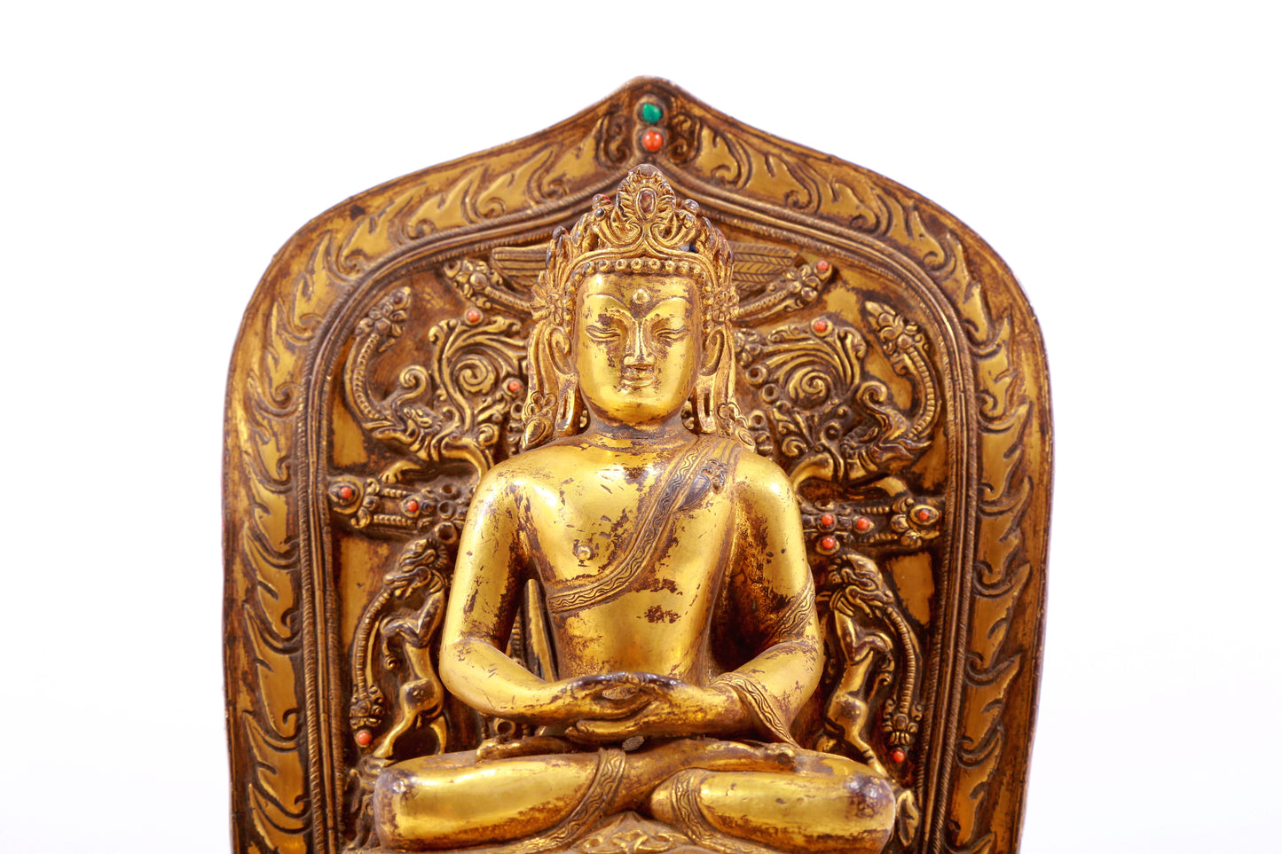 A Rare Gilt-Bronze Gem-Inlaid Figures Of Bodhisattva