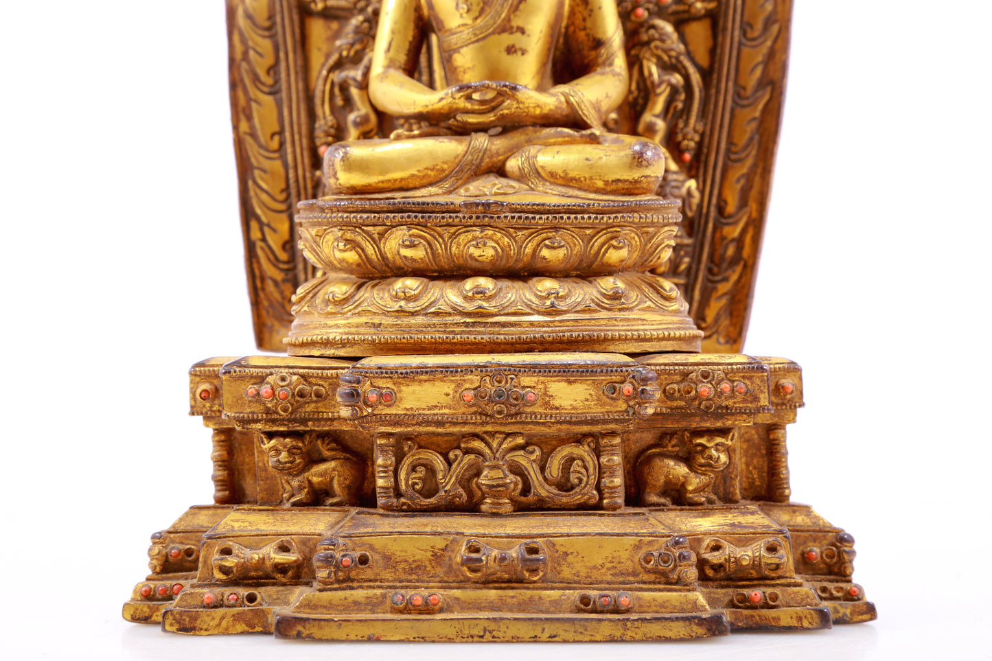 A Rare Gilt-Bronze Gem-Inlaid Figures Of Bodhisattva