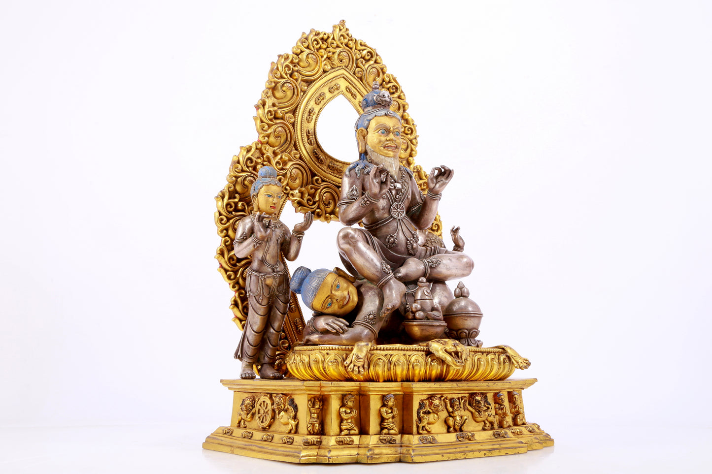 A Splendid Gilt-Bronze Silver Figure Of Mahasiddha