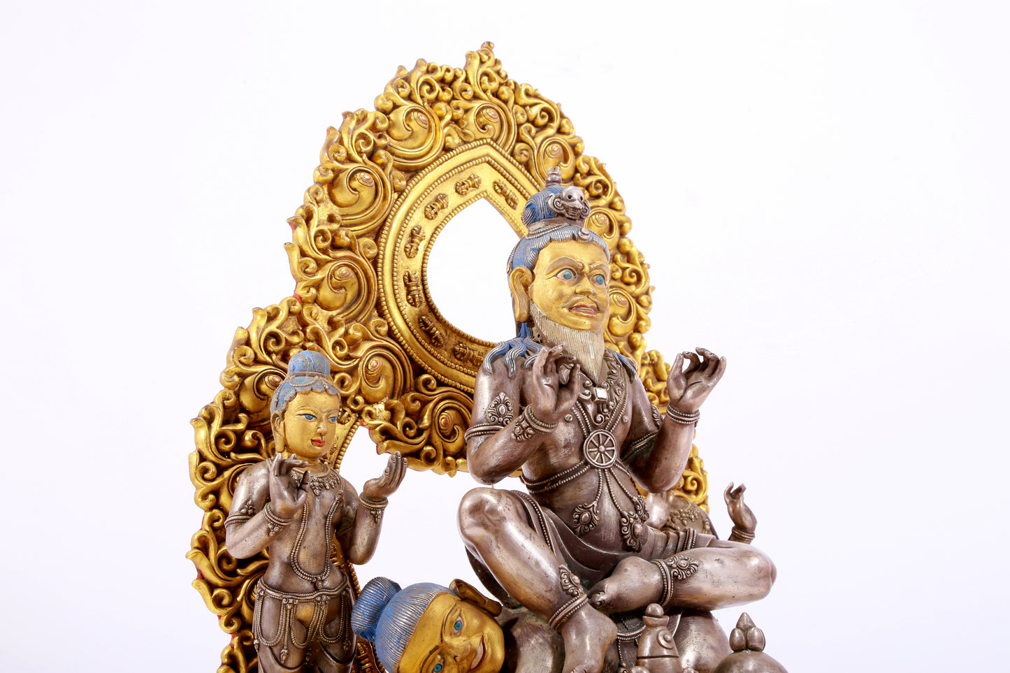 A Splendid Gilt-Bronze Silver Figure Of Mahasiddha