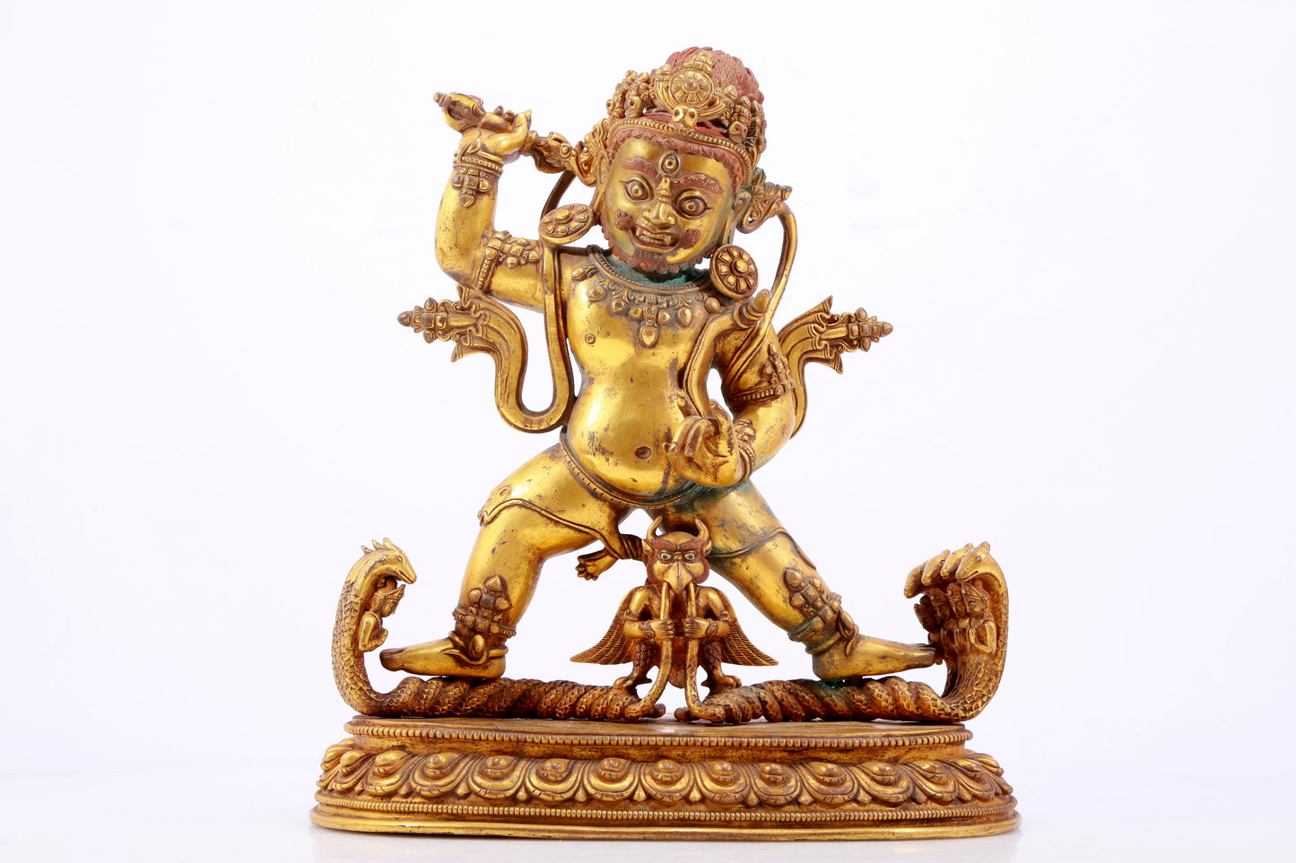 A gilt bronze Vajra statue