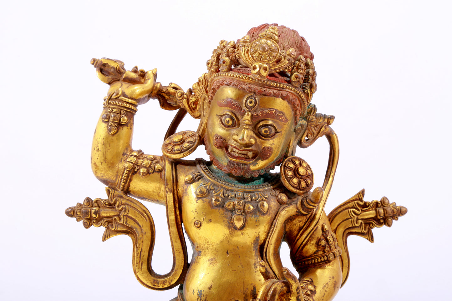 A gilt bronze Vajra statue