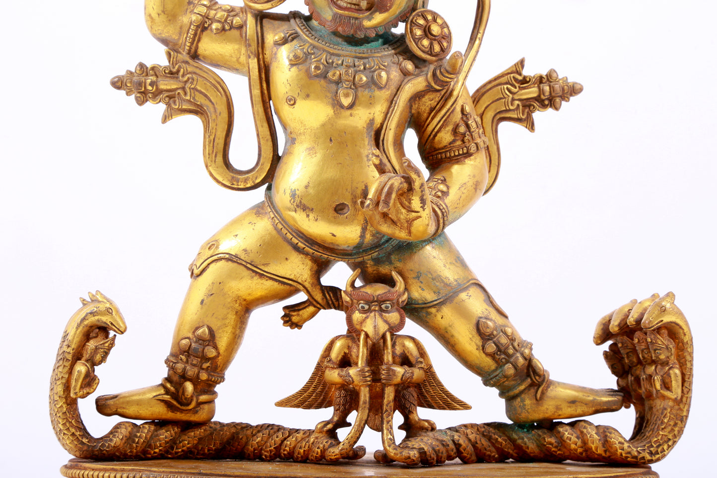 A gilt bronze Vajra statue