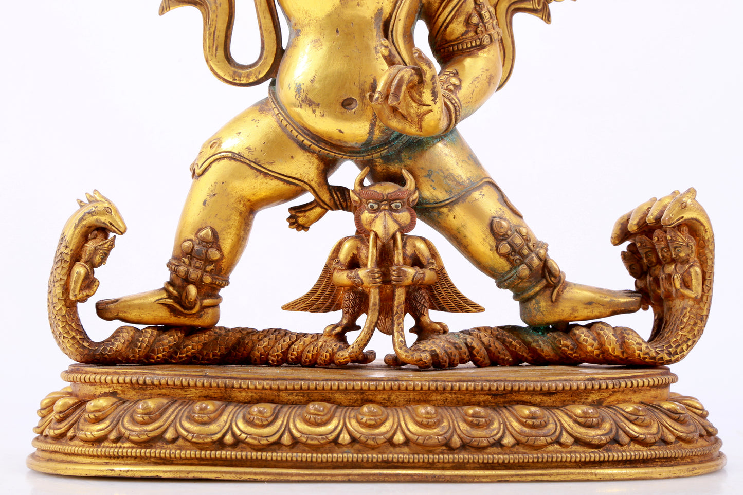 A gilt bronze Vajra statue