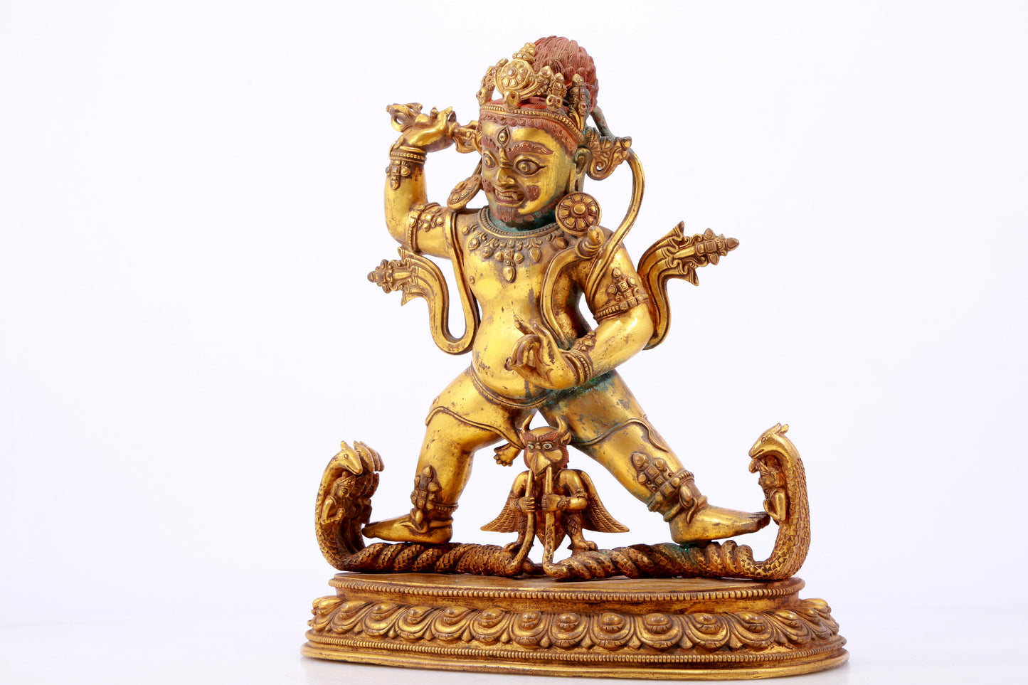 A gilt bronze Vajra statue