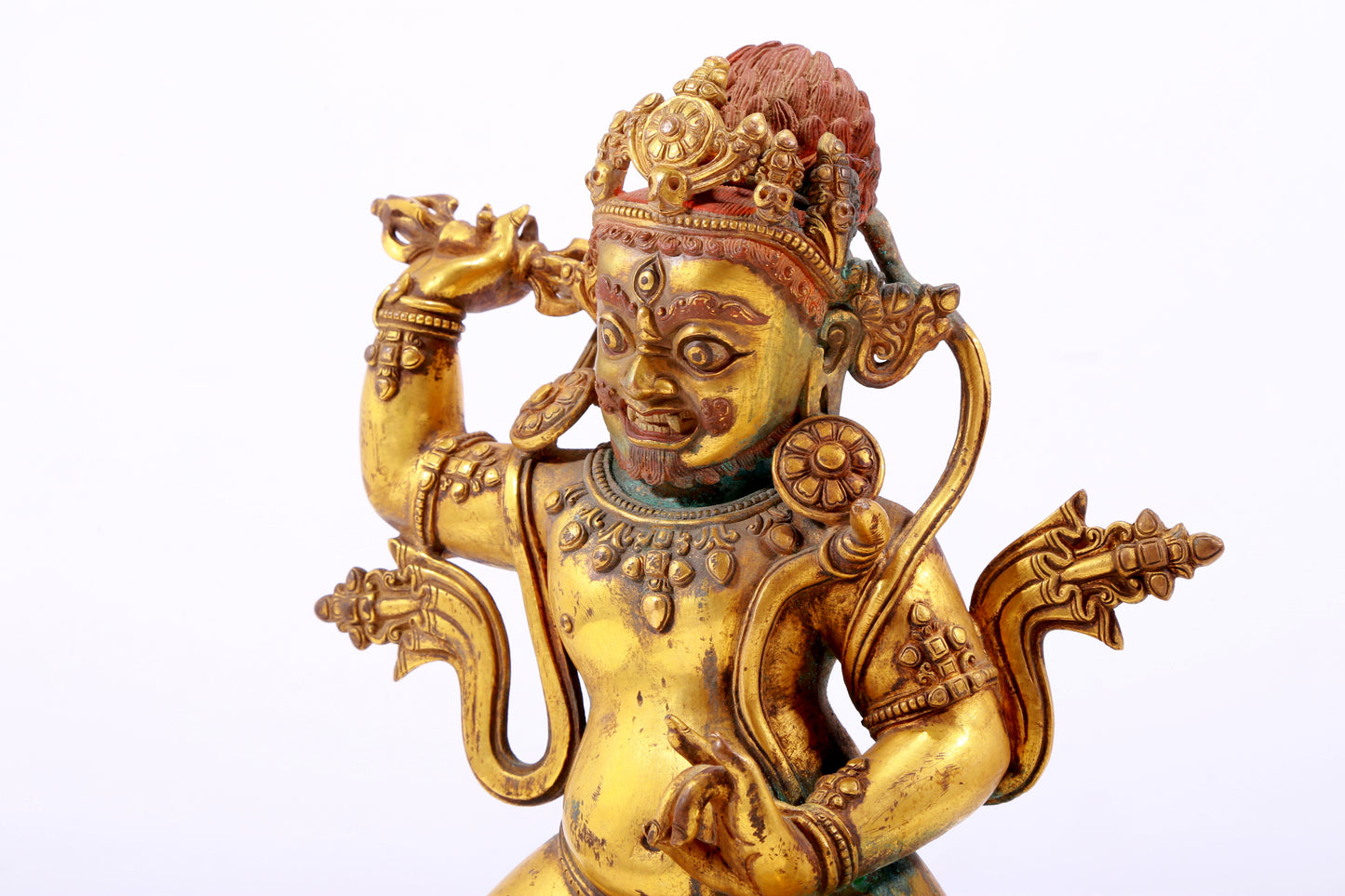 A gilt bronze Vajra statue