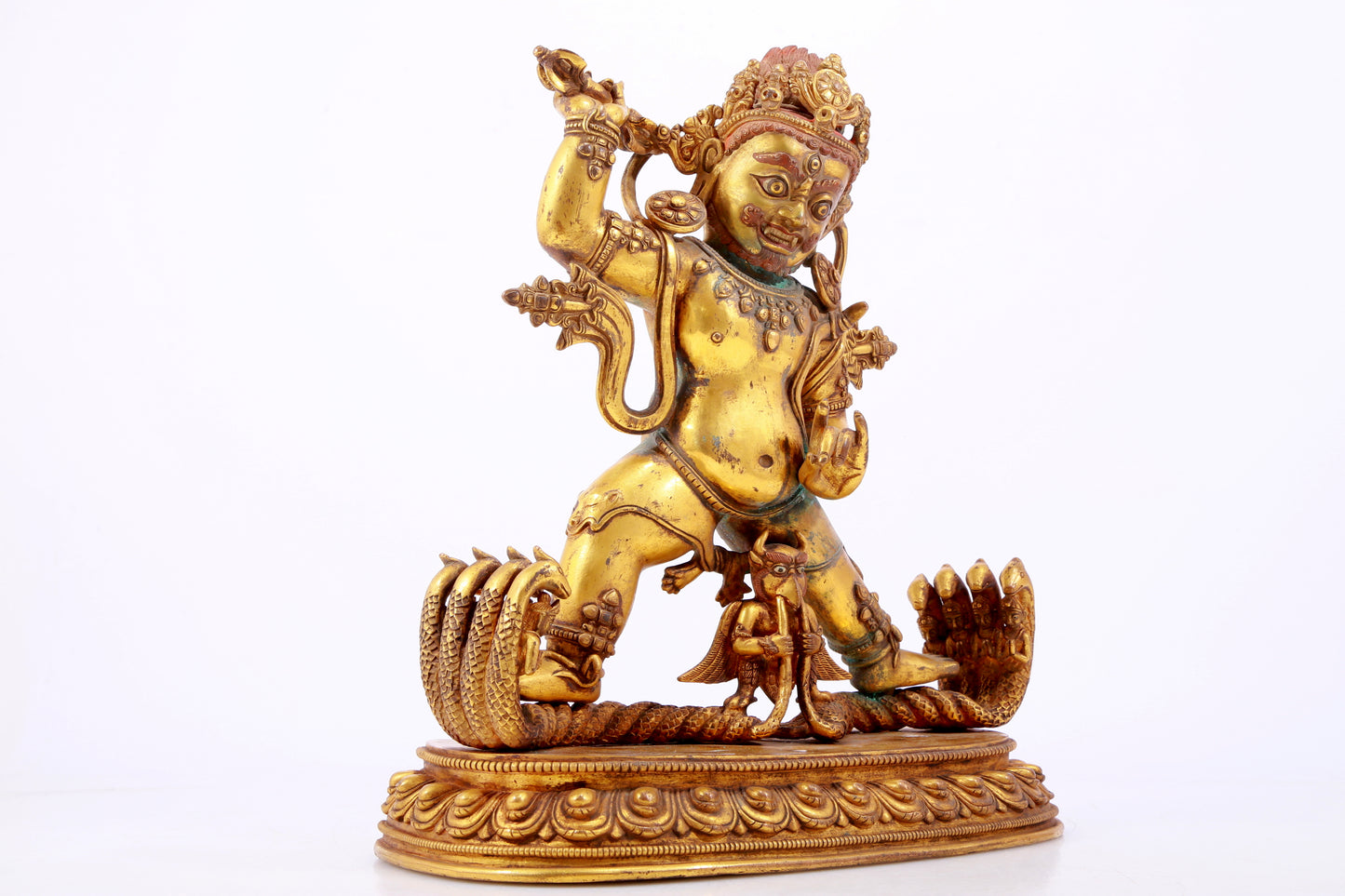 A gilt bronze Vajra statue