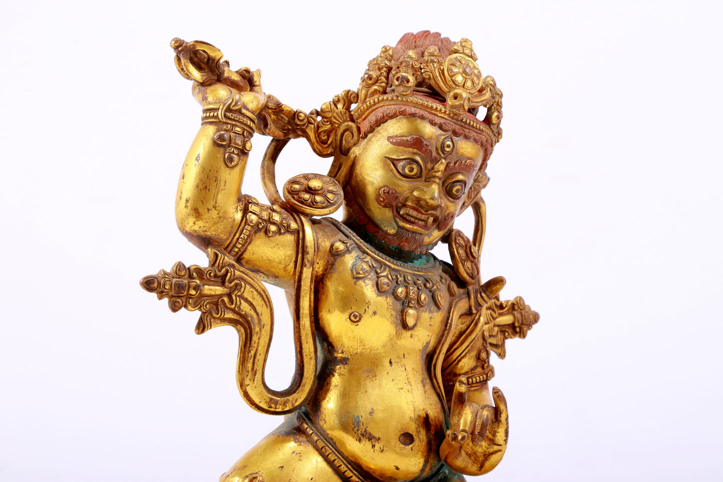 A gilt bronze Vajra statue