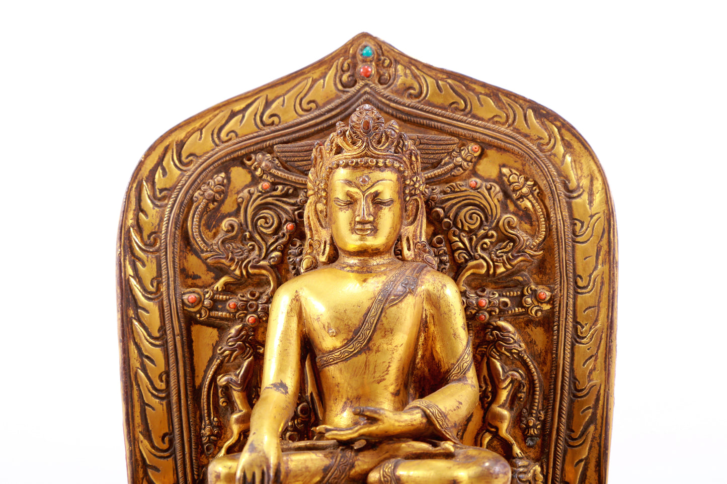 A Rare Gilt-Bronze Gem-Inlaid Figures Of Bodhisattva