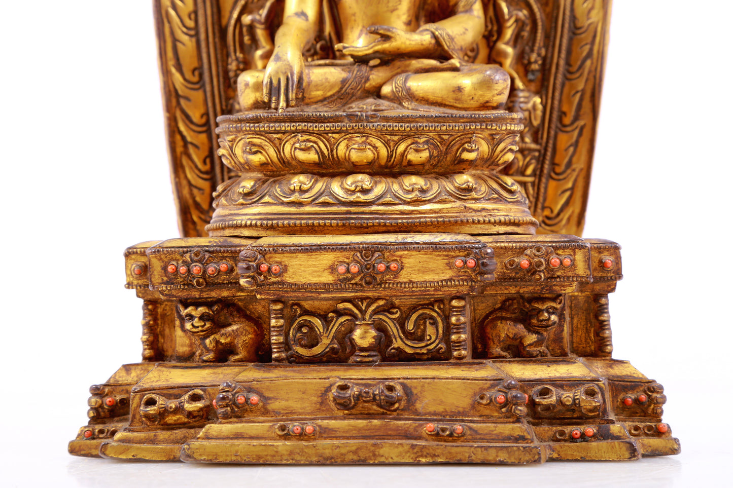 A Rare Gilt-Bronze Gem-Inlaid Figures Of Bodhisattva