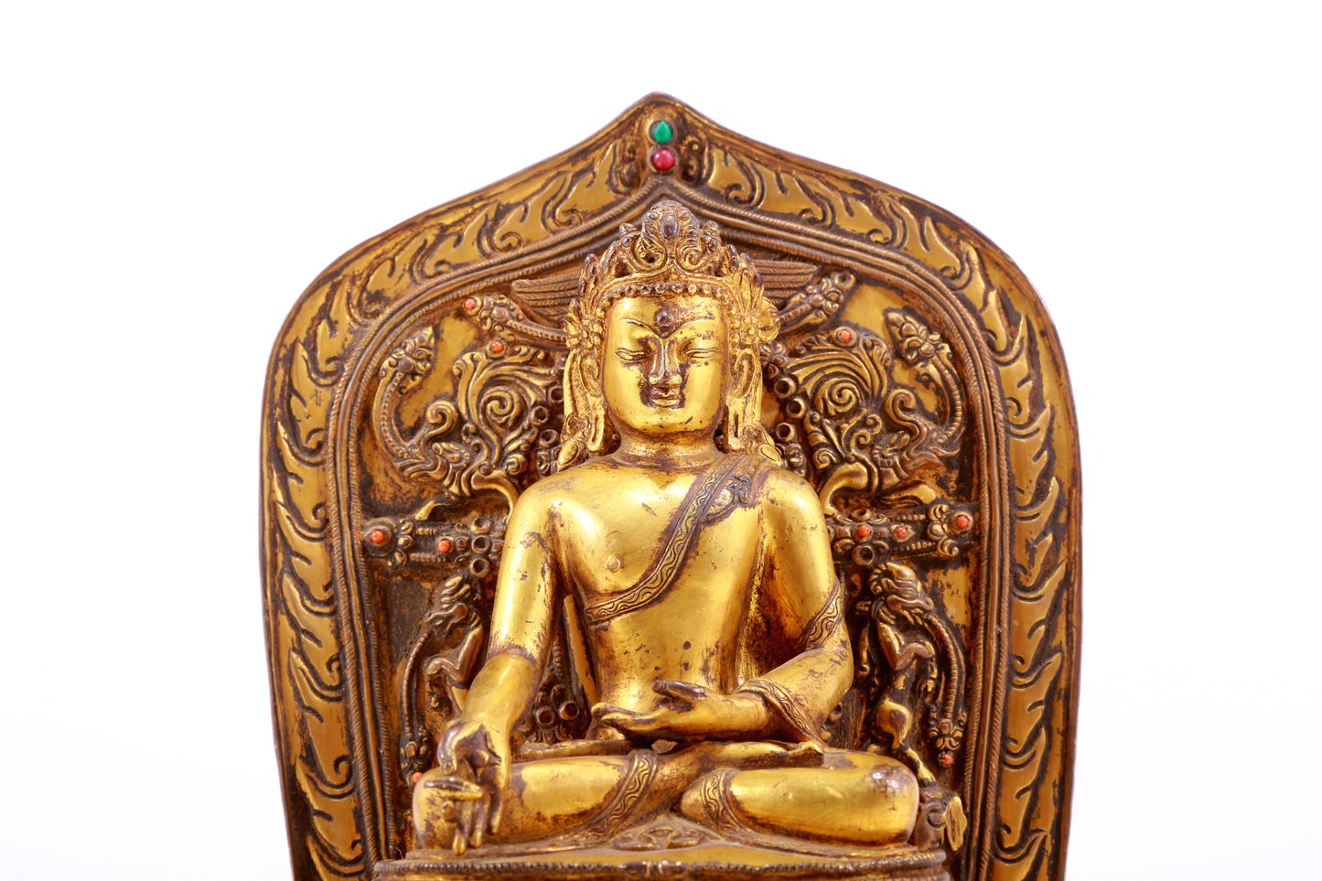 A Rare Gilt-Bronze Gem-Inlaid Figures Of Bodhisattva