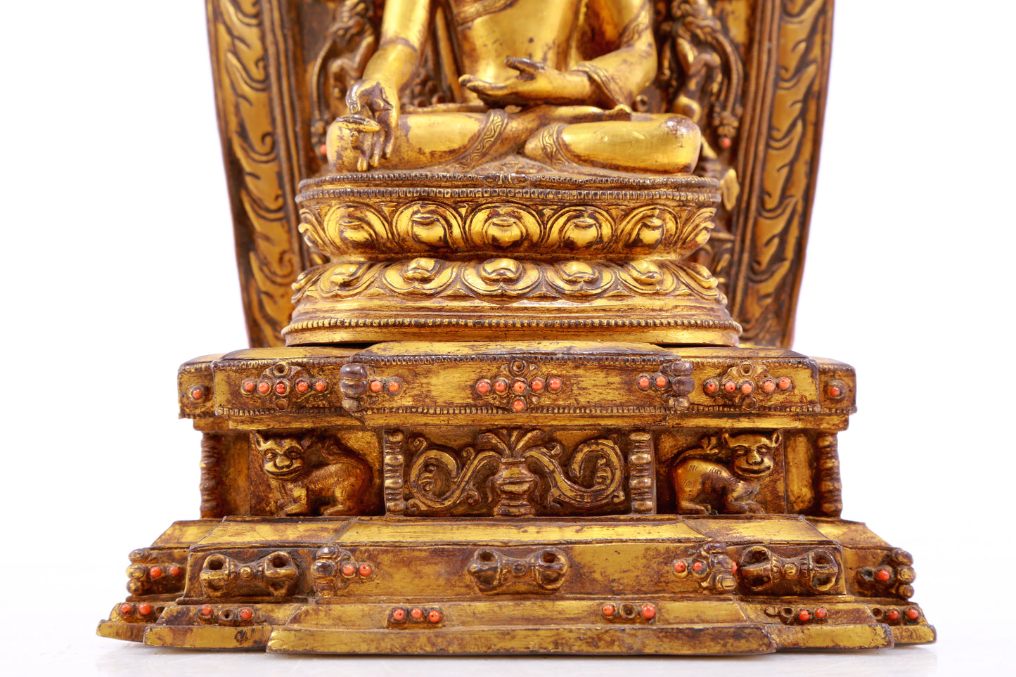 A Rare Gilt-Bronze Gem-Inlaid Figures Of Bodhisattva