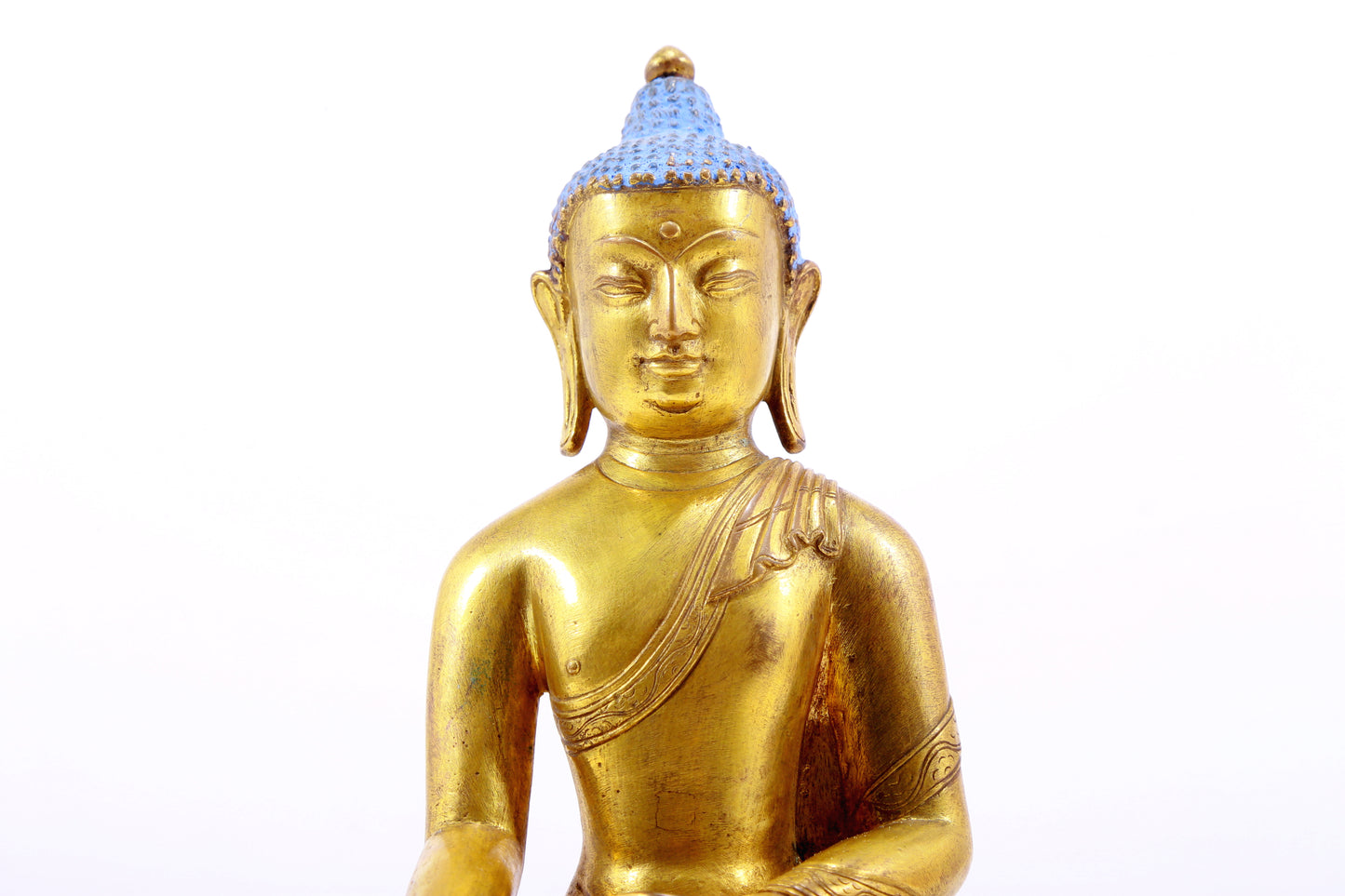 A Magnificent Set Of Three Gilt-Bronze Figures Of Buddha