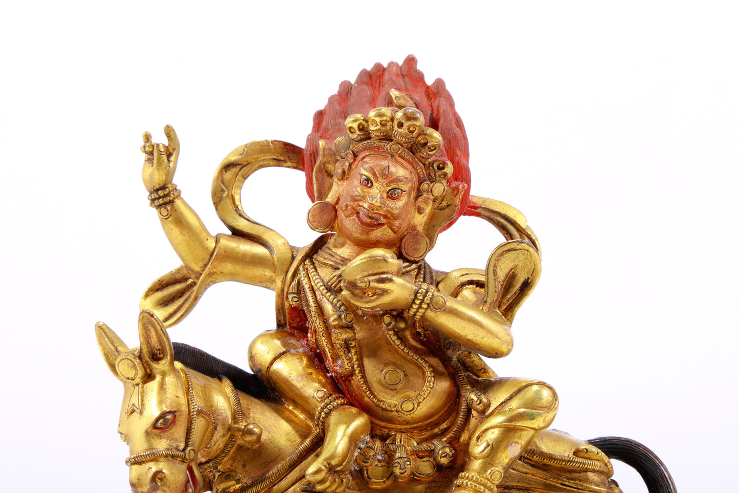 A Magnificent Gilt-Bronze Figure Of Kubera Seated On A Horse