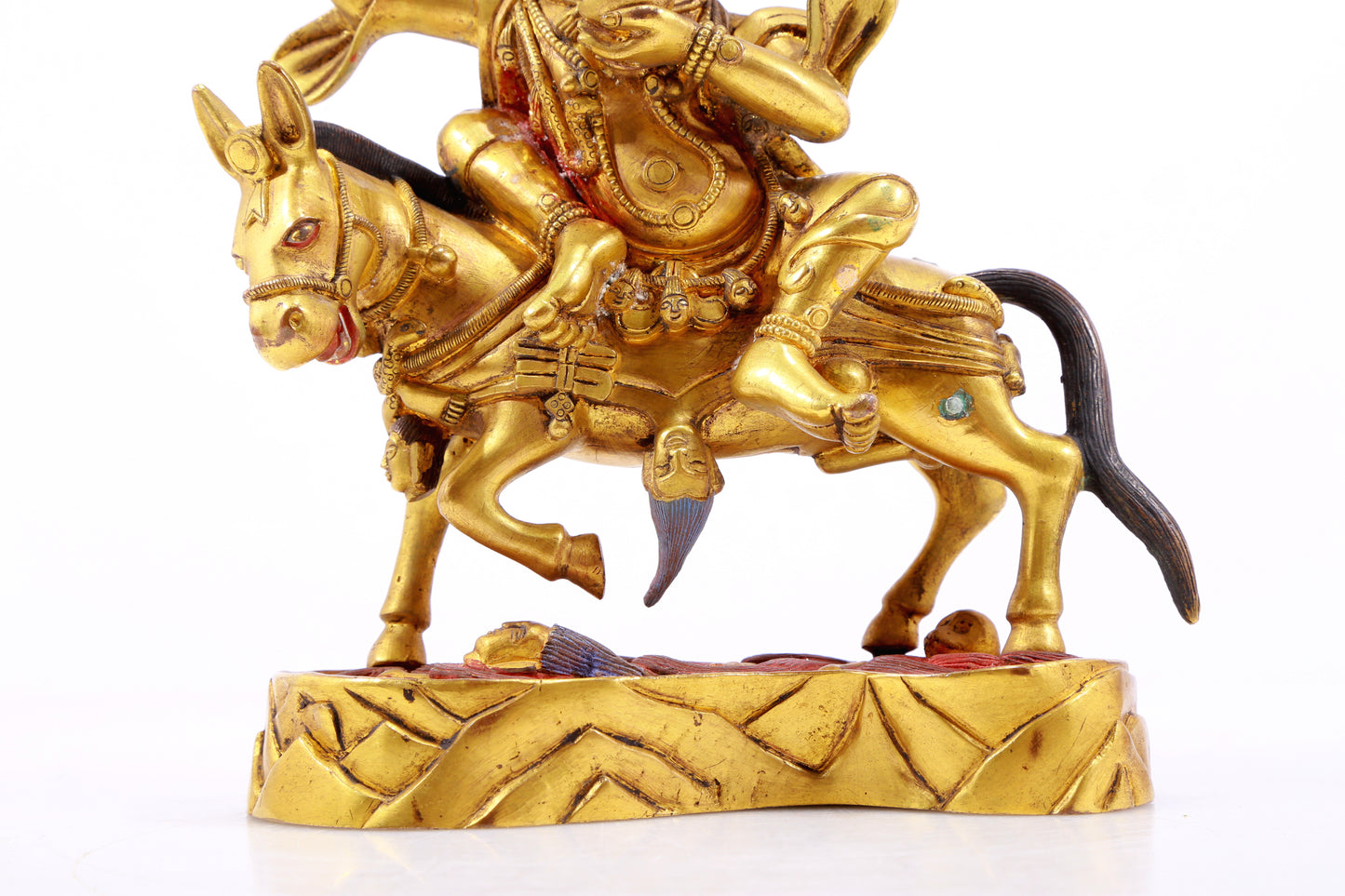 A Magnificent Gilt-Bronze Figure Of Kubera Seated On A Horse