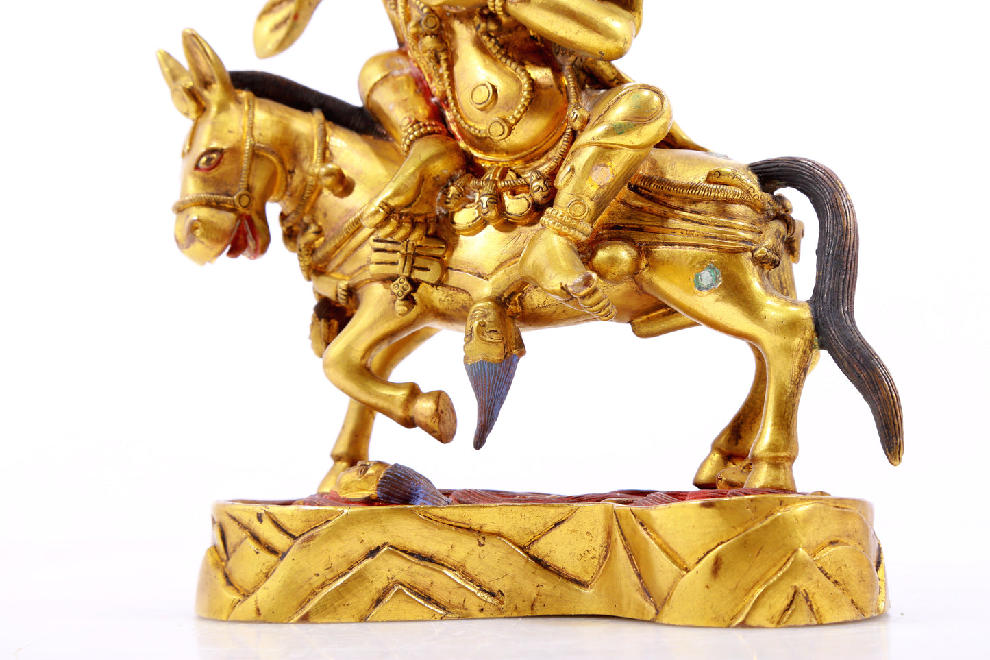 A Magnificent Gilt-Bronze Figure Of Kubera Seated On A Horse