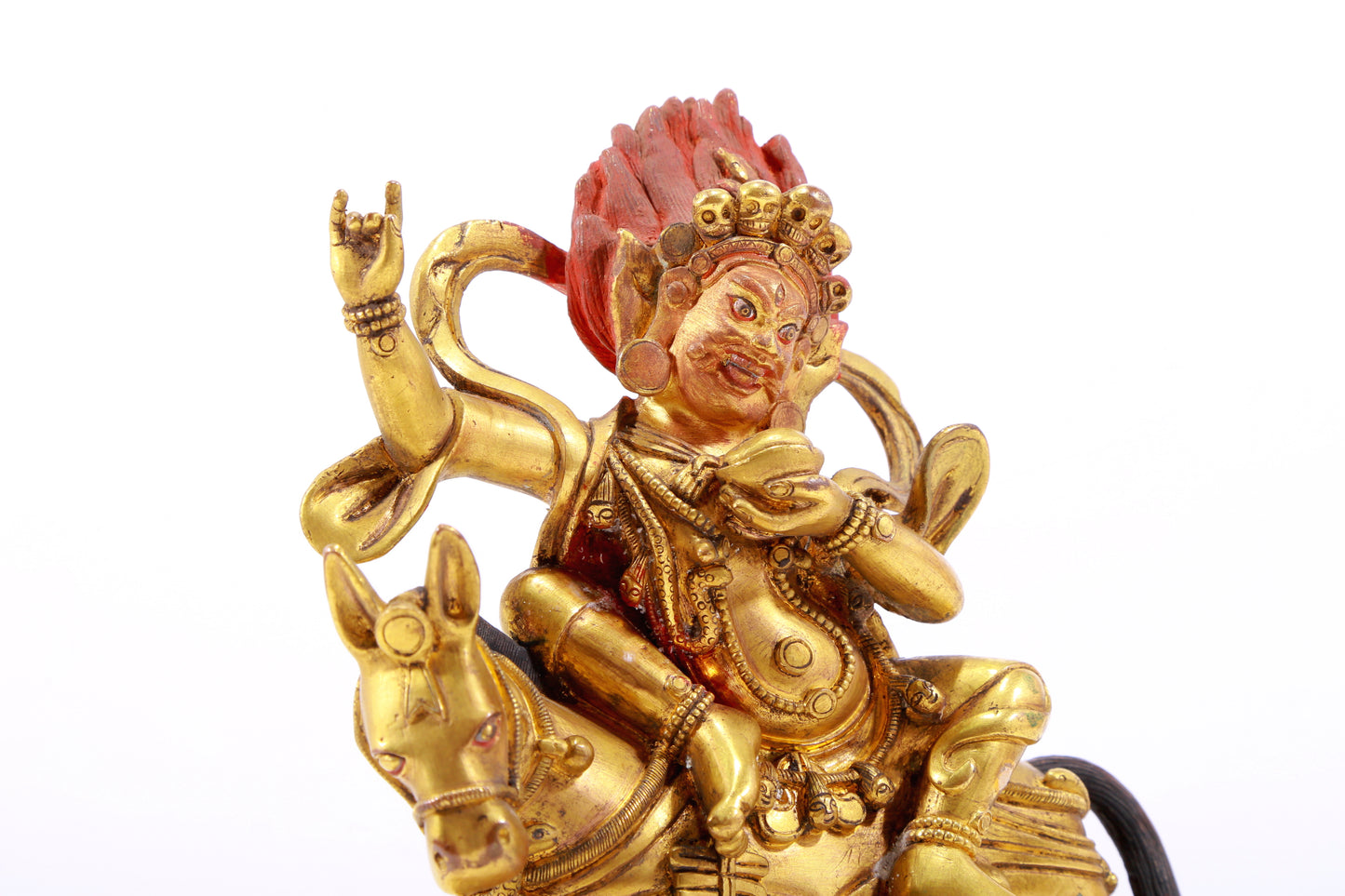 A Magnificent Gilt-Bronze Figure Of Kubera Seated On A Horse